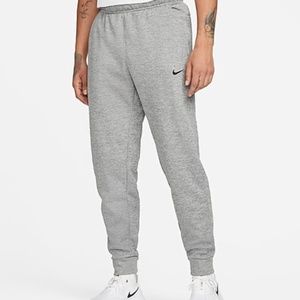 Nike, mens light grey tapered sweatpants, size:M